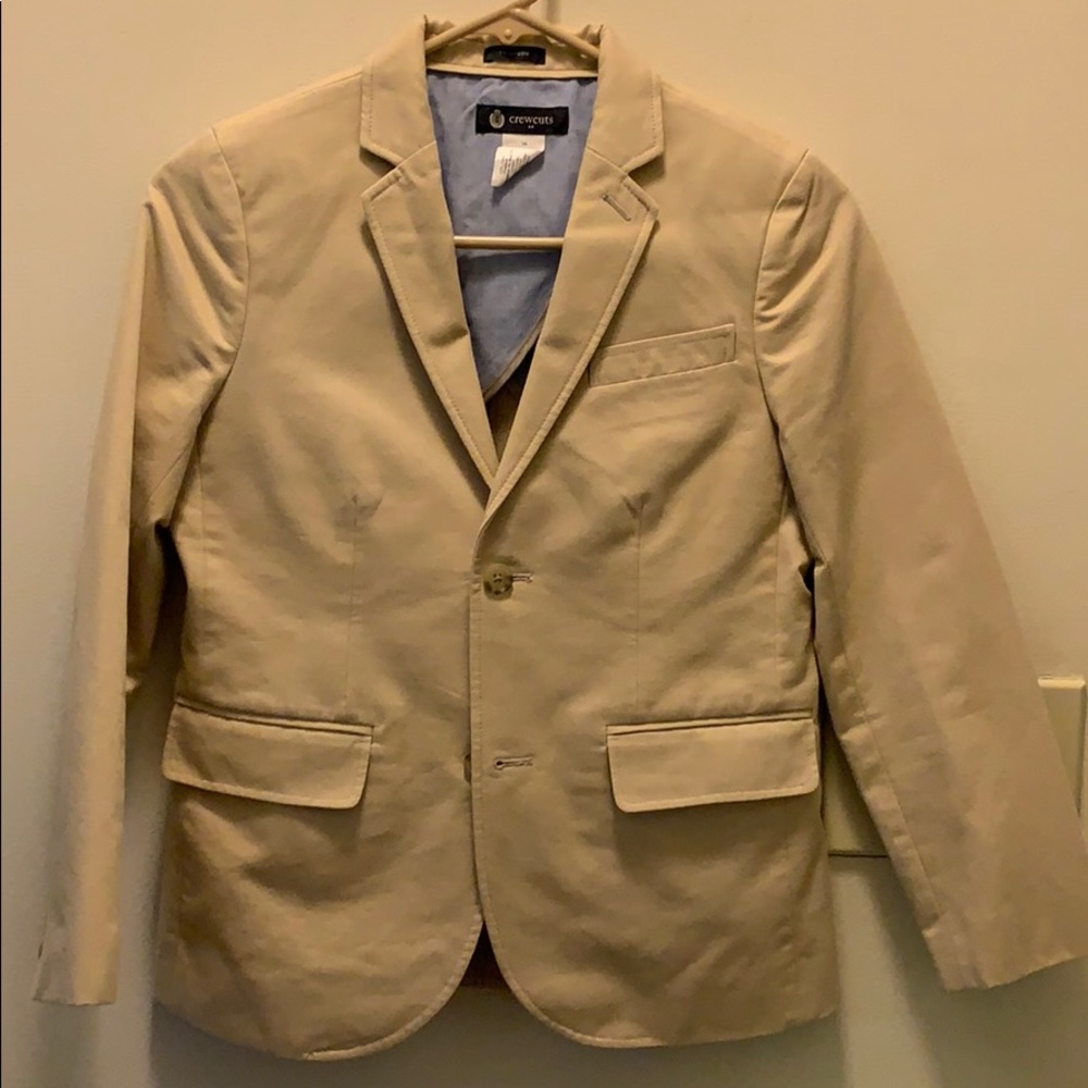 KIDS CREWCUTS TAN BLAZER SIZE 10 LIKE NEW THOMPSON